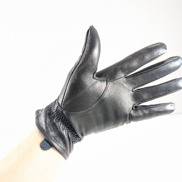 PLOVER buttery soft black leather ladies gloves Size L - Picture 10 of 12
